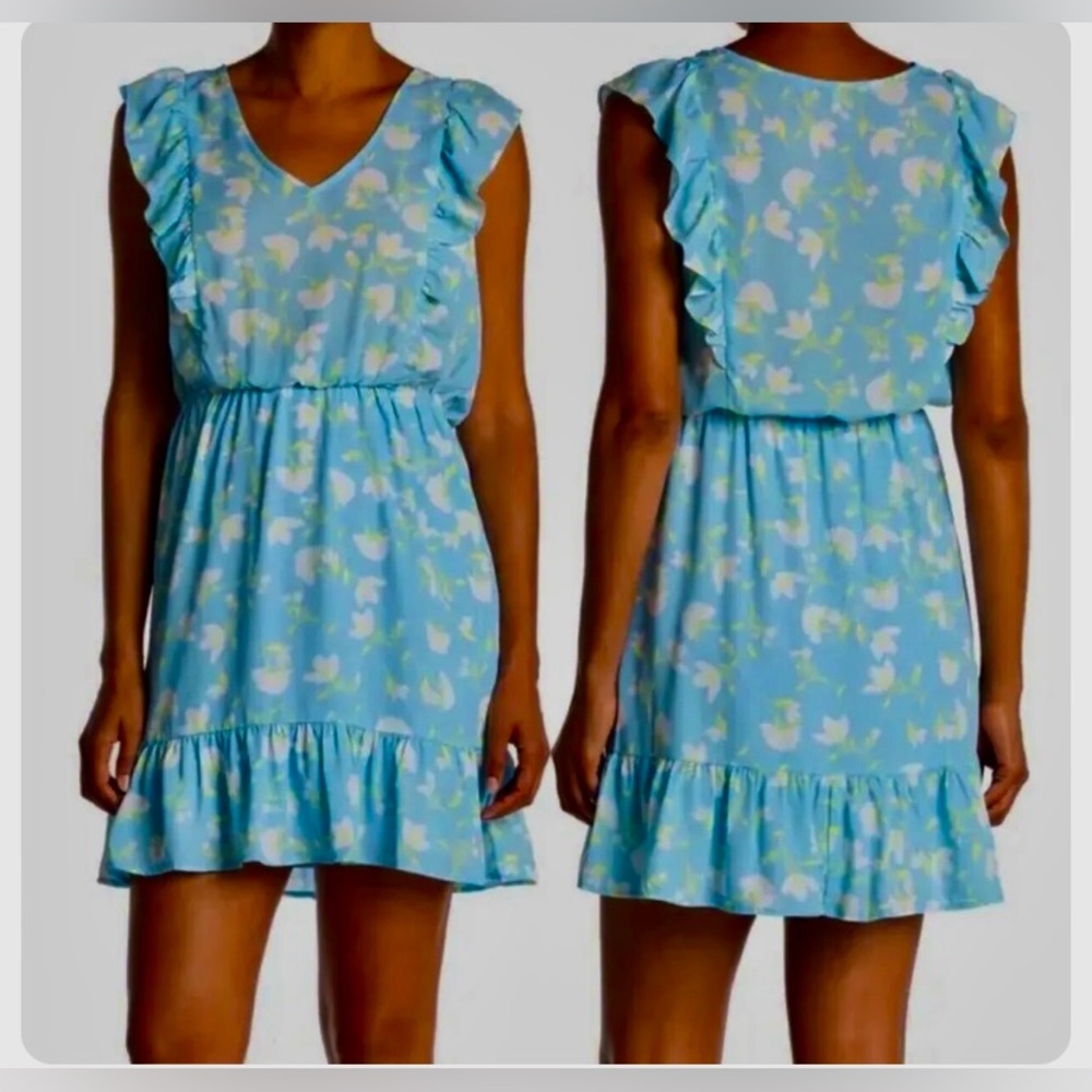#45 COLLECTIVE CONCEPTS Floral Ruffled
Sleeveless Mini Dress